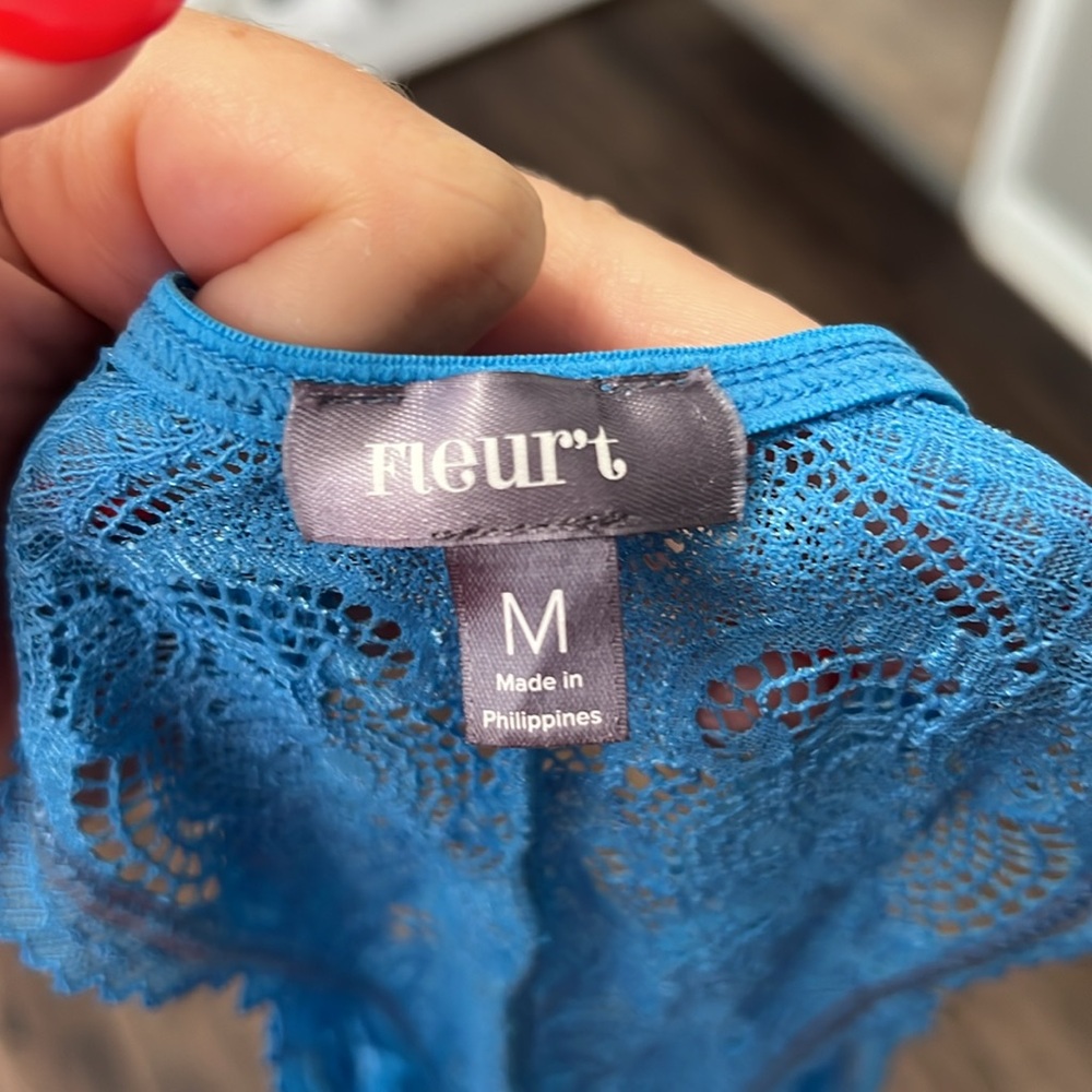 Fleur’t Blue Lace Racerback Bralette - Picture 6 of 6